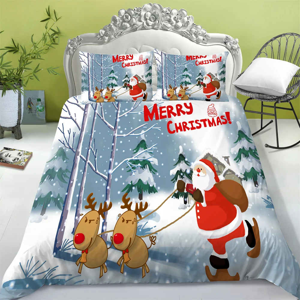 

3D Bedding Sets Christmas Style Duvet Covers Newly Home Bedclothes Children Teens Polyester Bed Comforter Cover