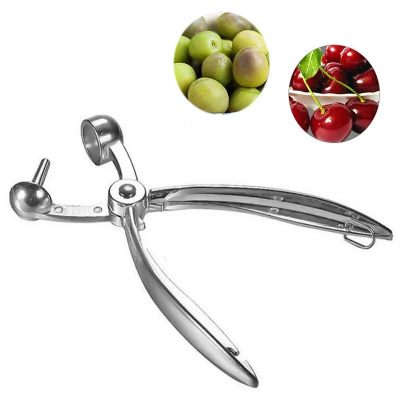 

New 6'' Cherry Fruit Kitchen Pitter Remover Olive Corer Remove Pit Tool Seed Gadge Fruit and Vegetable Tools Cherry Pitter