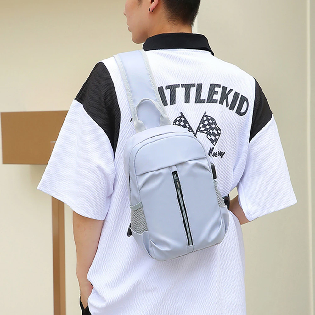 

Oxford Shoulder Bag Large Capacity Men Outdoor Sports Bag with USB Port Multi-function Portable Anti-theft for Weekend Vacation