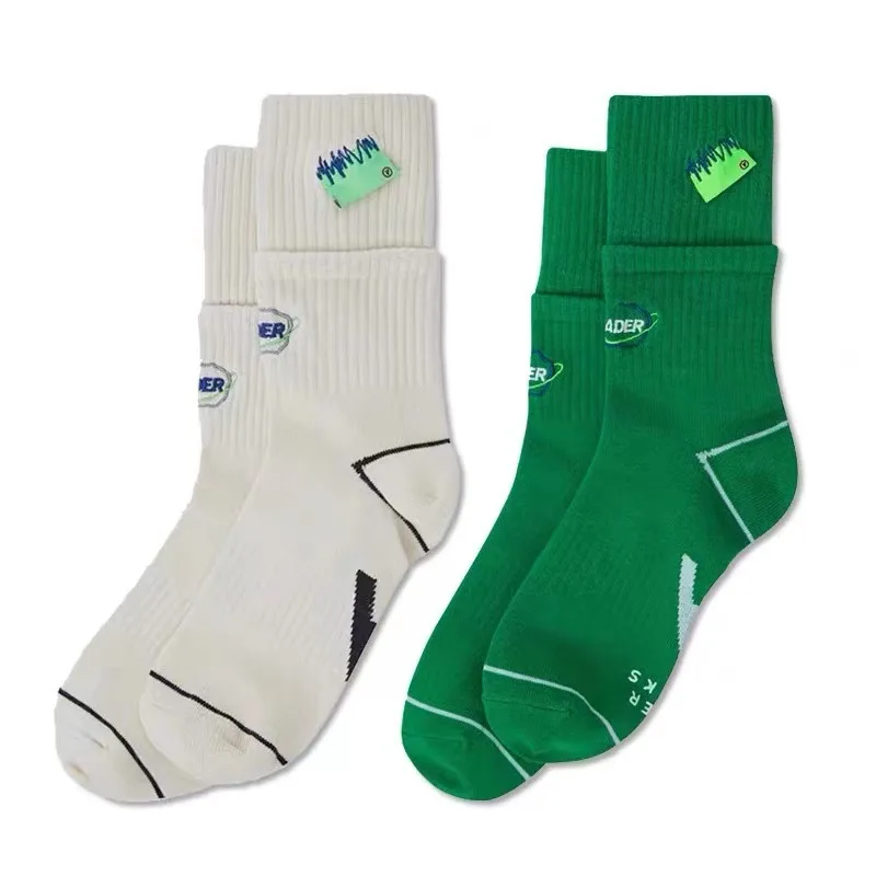 

Ader Double Screw Mouth Embroidered Letters Socks Men And Women Korean Street Trend Sports Mid-calf Casual Cotton Socks 2023 New