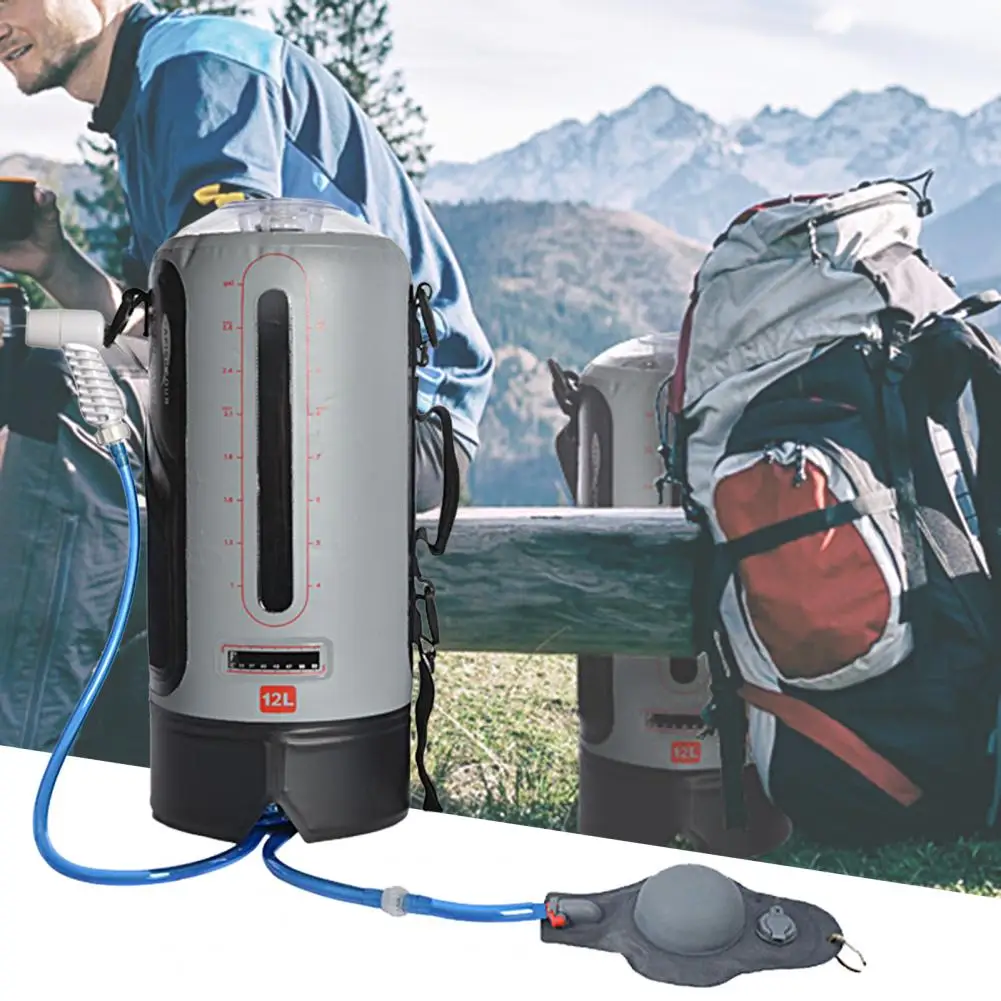 

Мешки для воды 12 л, уличный походный мешок для душа на солнечной батарее, с функцией подогрева, для кемпинга, скалолазания, гидратационный шл...