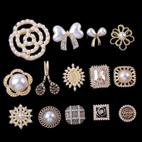 5 pcslot rhinestone pearl flower plate diamond button jewelry scarf for hair accessories sewing decorative clothing coat