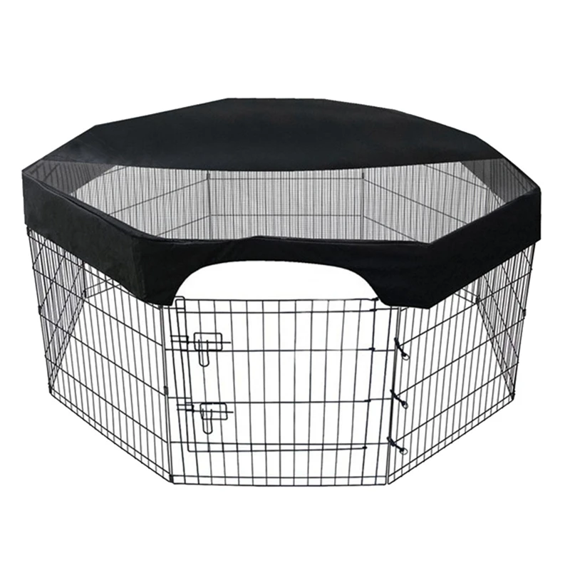

Octagon Pet Playpen Cover Mesh Fabric Sunscreen Cover Black Pet House Covers Puppy Cat Fence Cage Covers 24 Inches