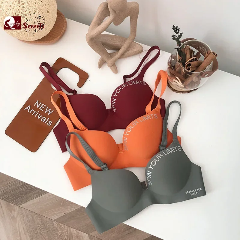 

Сексуальные бюстгальтеры пуш-ап, бесшовное однотонное нижнее белье, женское нижнее белье без косточек, женское нижнее белье, цельный бюстгальтер, бюстгальтер