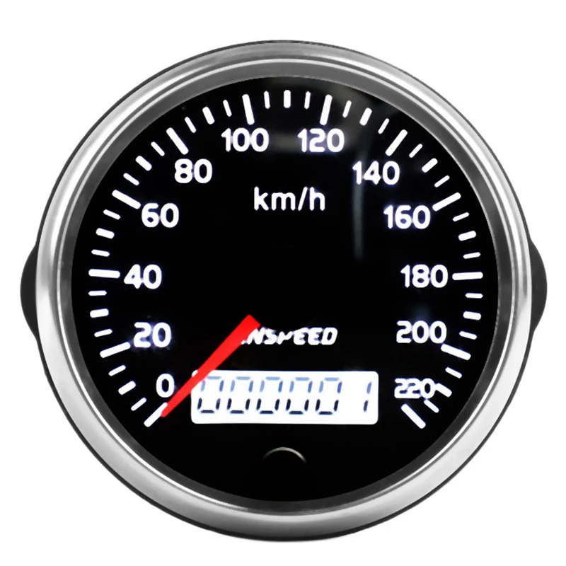 CNSPEED Universal GPS Speedometer 12V/24V Odometer 85mm 220Km/H for Car Motorcycle LCD Tachometer