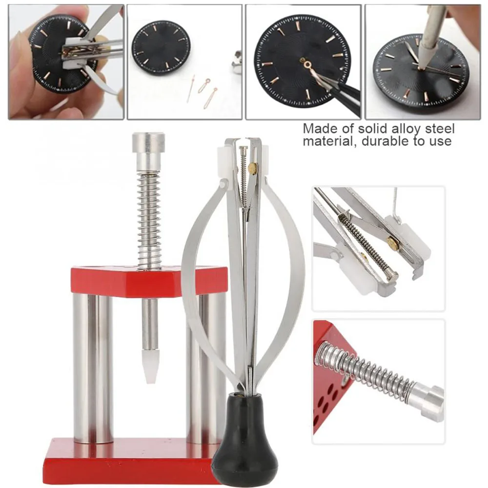 Watch Hand Plunger Puller Remover with 6pcs Plastic Dies Set Watch Parts Needle Press Loader Watchmaker Repair Tools Accessories