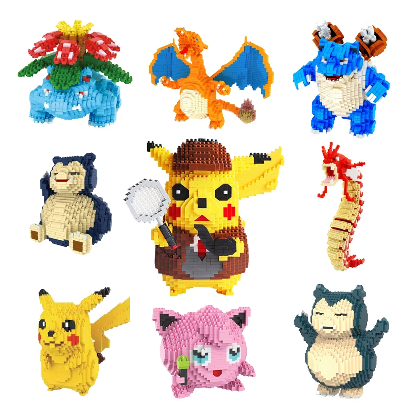 

Classic Pokemon Micro Blocks Pikaqiu Building Blocks Pokemon Blocks Charizard Snorlax Gyarados Diamond Blocks