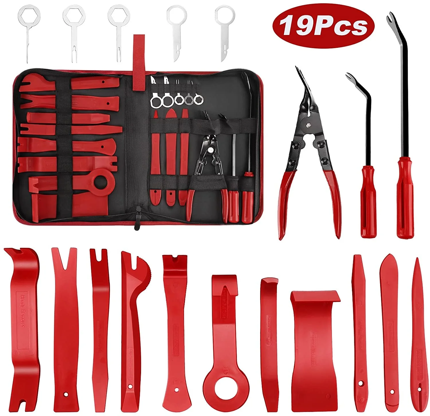 

19pcs Car Hand Tool Set Pry Disassembly Tool Interior Door Clip Panel Trim Dashboard Removal Tool Kit DVD Stereo Refit Kits
