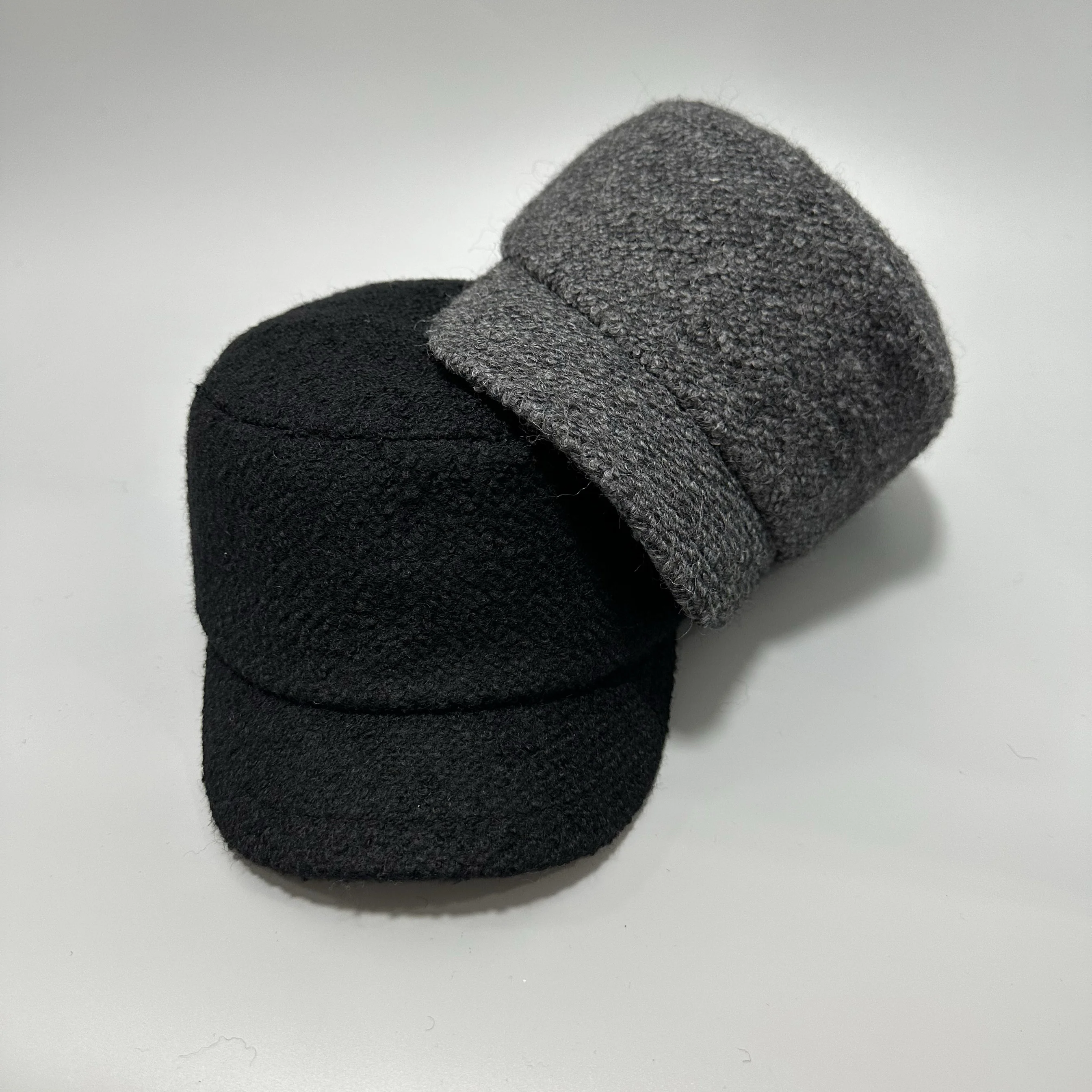 Autumn and Winter Fleece Retro Brim Hat Classic Woolen Painter Cap Newsboy Women Trendy New Korean sle Simple Sle Bla...