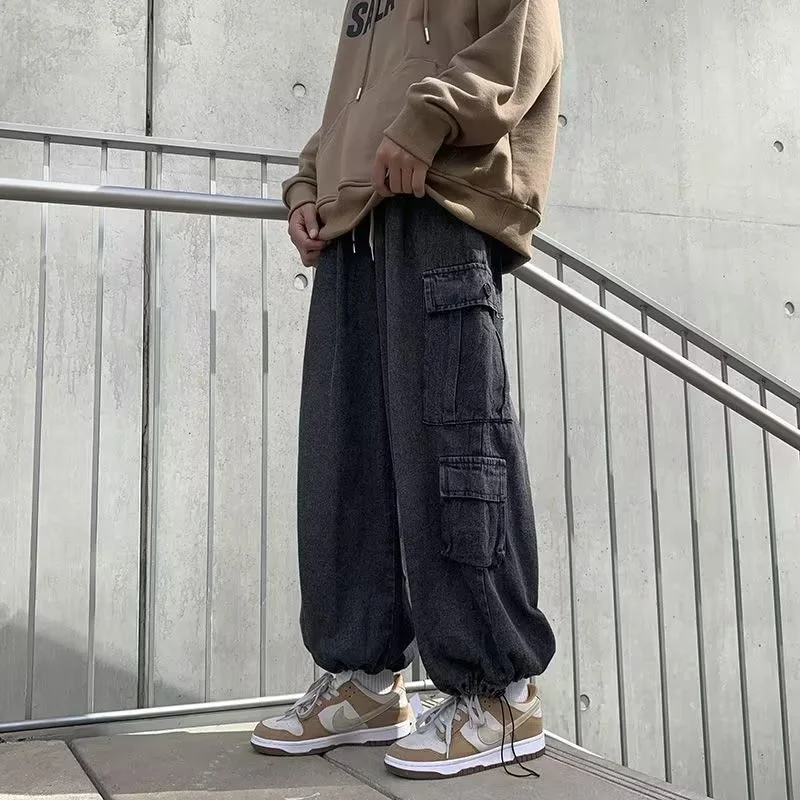 Blue High Waist Women Jeans American Vintage Hip-Hop Denim Trouser Buttons Design Straight Summer NEW Mom Denim Wide Leg Pants