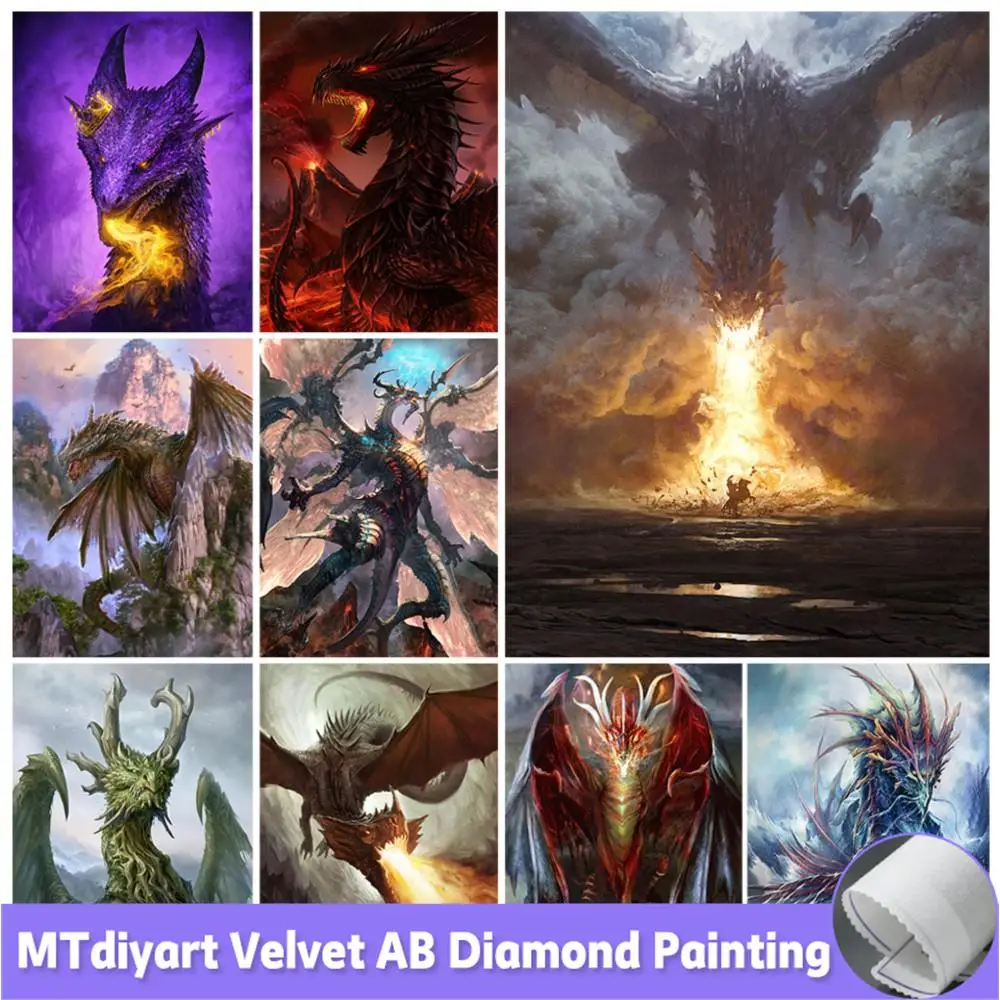 

DIY 5D Diamond Painting Art Dragon Full Diamond Mosaic Cross Stitch Kits Rhinestone Picture Embroidery Handicraft Hobby Decor