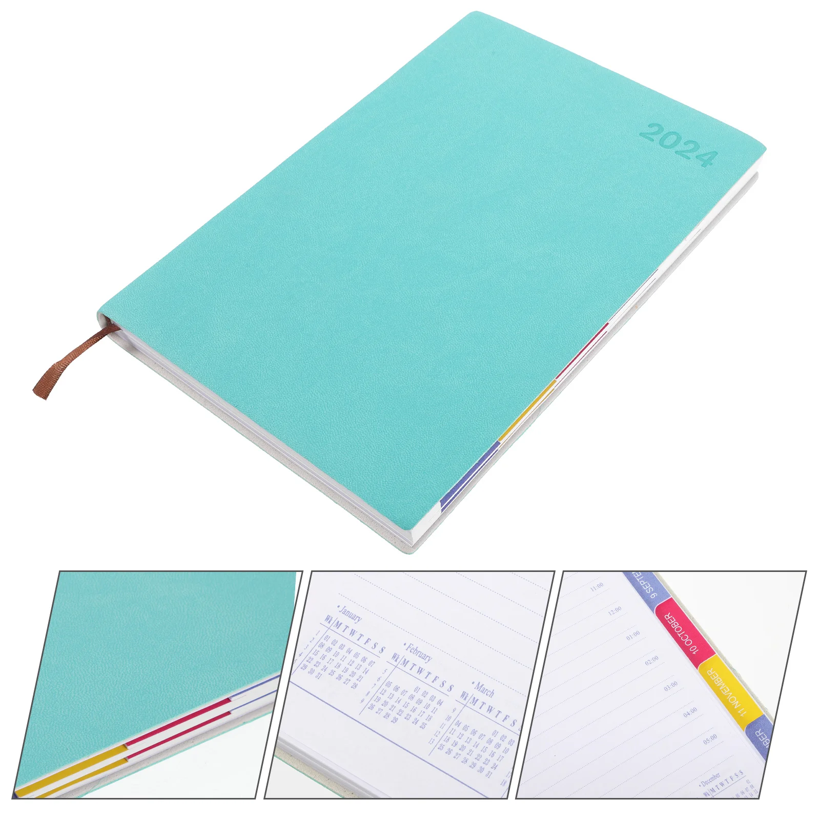 

2024 Agenda Book Business Planning Notebook Planner Spiral Notepad Office Accessory Year Paper Journal Work