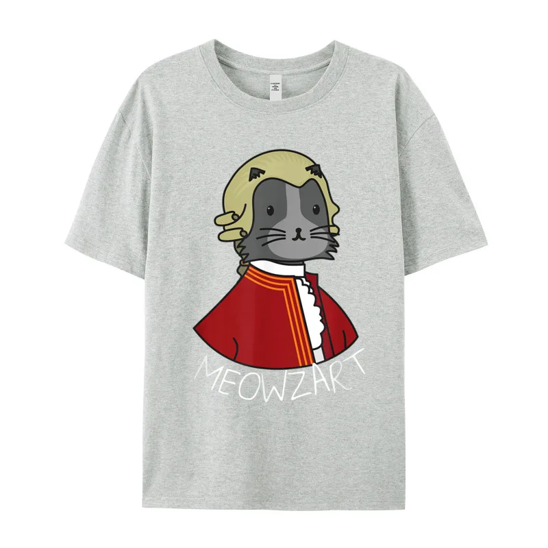 Мужская футболка из чистого хлопка с коротким рукавом Meowzart футболки забавным