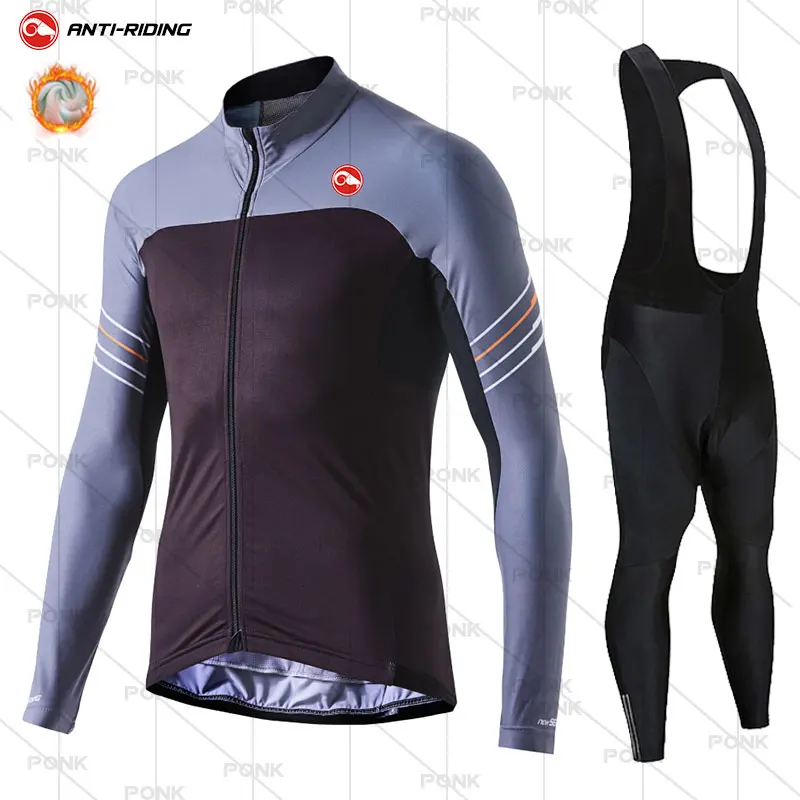 

New 2023 Pro Winter Fleece Men's Cycling Jersey Set Mountian Bicycle Clothes Wear Ropa Ciclismo Racing Bike Clothing Cycling Set
