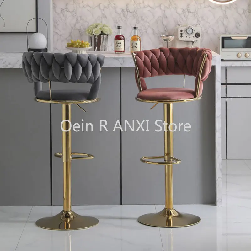 

Velvet Kitchen Nordic Dining Chairs Salon Ergonomic Metal Luxury Gold Dining Chairs High Modern Swivel Chaise Home Furniture WK