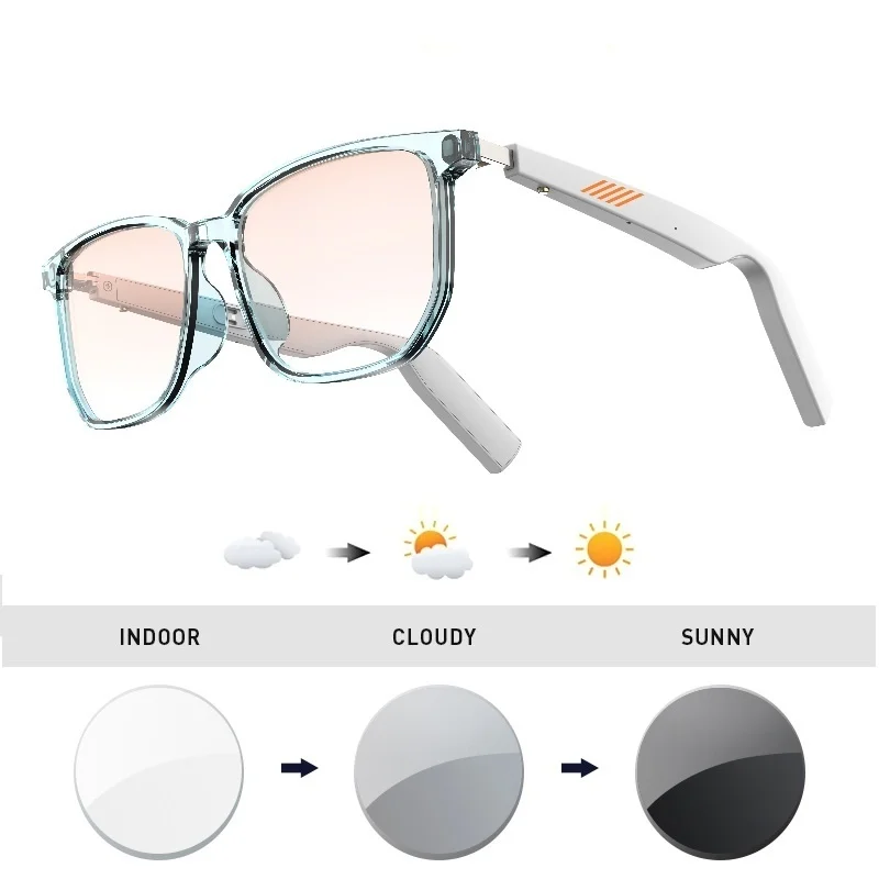 

Bluetooth 5.0 smart glasses intelligente Eyewear TWS music headset can be customized prescription lens photochromic lens Fashion