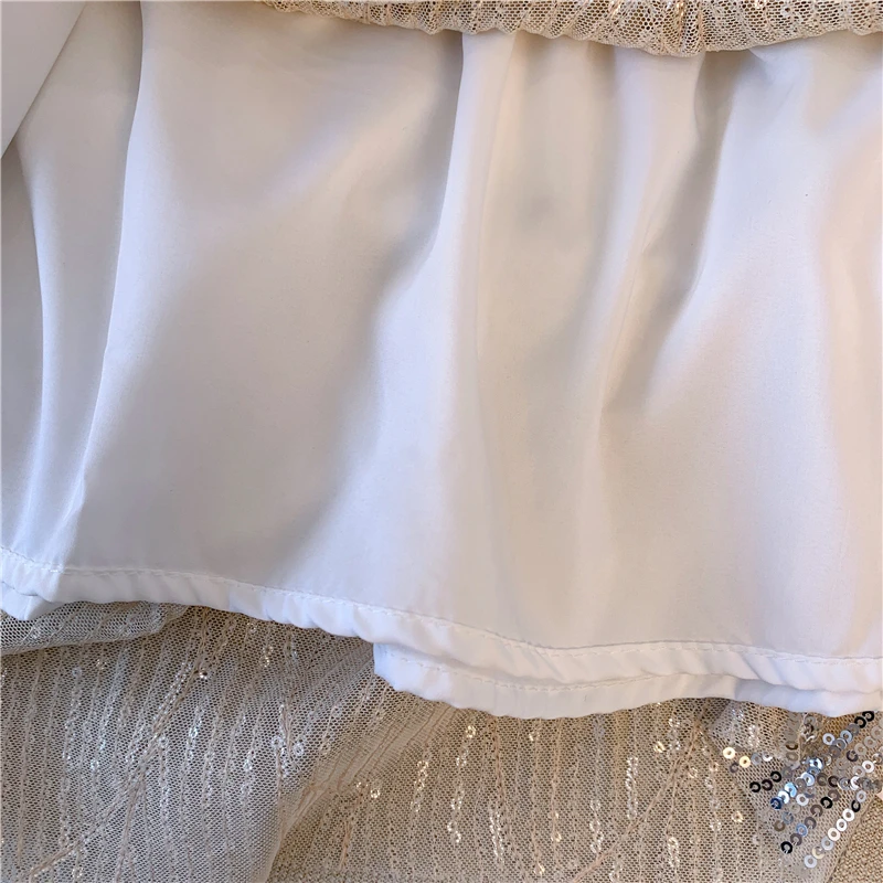 Тяжелая промышленная сетчатая юбка с жемчужинами и блестками 2023 новый дизайн