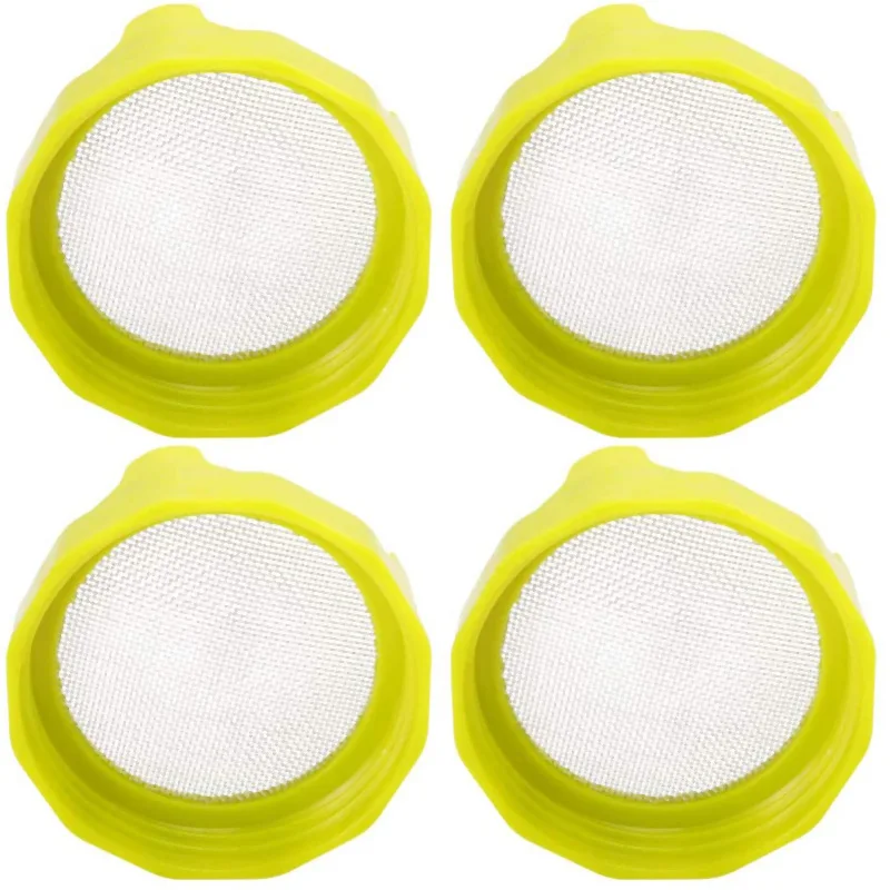 

LJL-4PCS Mason Jar Sprout Lid Sprout Seeds Strainer Seed Sprouter Cover Kit Durable Curved Mesh For Sprouts Growing