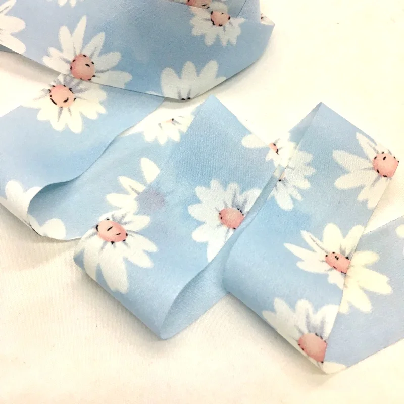 10Y 1.5cm 4cm Chiffon Polyester Flowers Fabrics Ribbon For Handmade DIY Craft Bow Patchwork Wedding Party Deco Gift Floral Wrap images - 6
