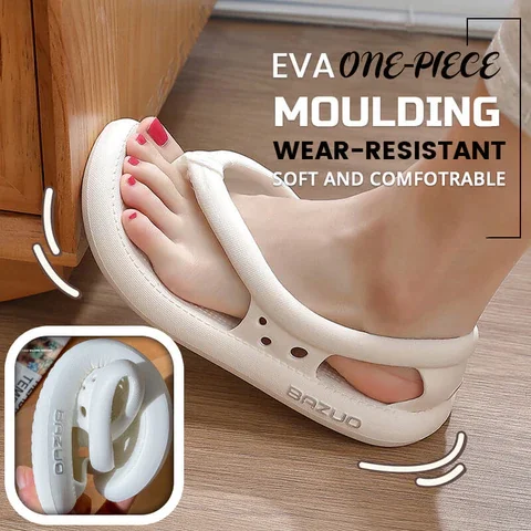 Summer Non-Slip Clip Toe Flip-flops Slippers for women's home wear couple indoor bathroom bath sandals EVA material sole Steppin