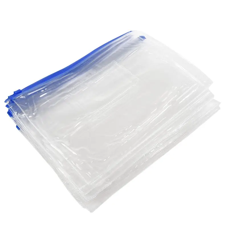

12 X A5 Blue Zip Zippy Bags -Document Clear Plastic Transparent Storage Bag