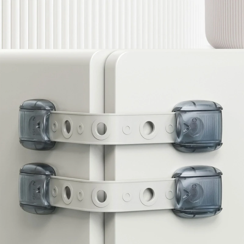 

Upgrade Child Safety Strap Lock for Fridge Cabinets Drawers Dishwasher Toilet Adhesive No Drilling Easy Installation