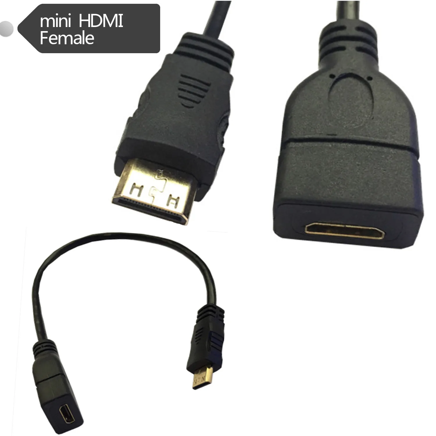 

mini HDMI compatible male to mini HDMI female extension adapter cable mini hdmi C-type to C-type adapter cable 0.3m