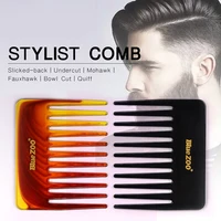 plastic anti static curly hair professional wide tooth comb salon styling tool hair fork brush mens hair comb