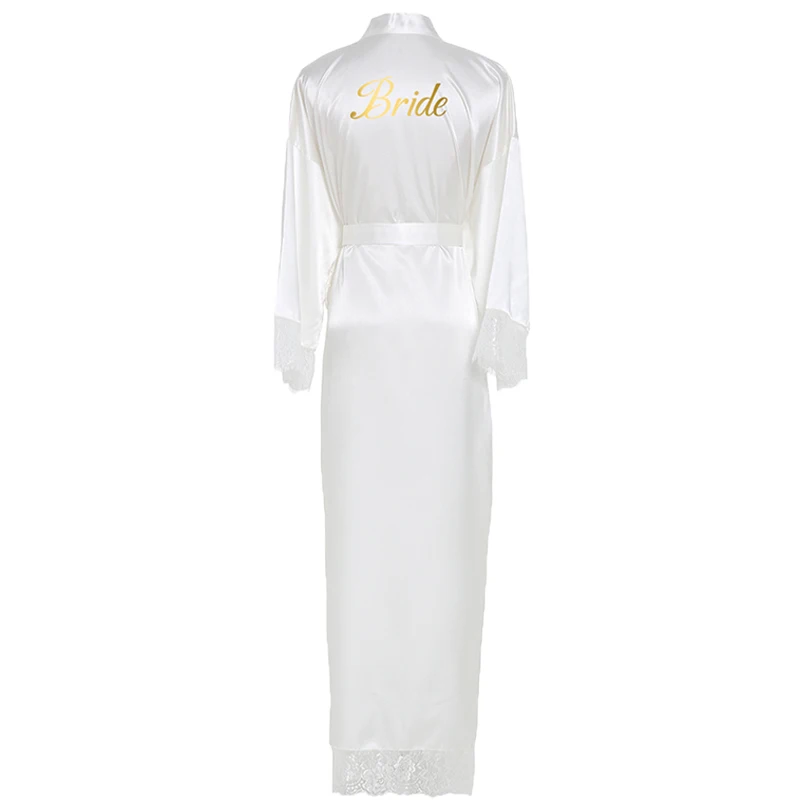 Customer Text New  Silk  Satin Lace Robes White Bridesmaid Bride Robes  Bridesmaid Robes Wedding  Long Robe  Bathrobe