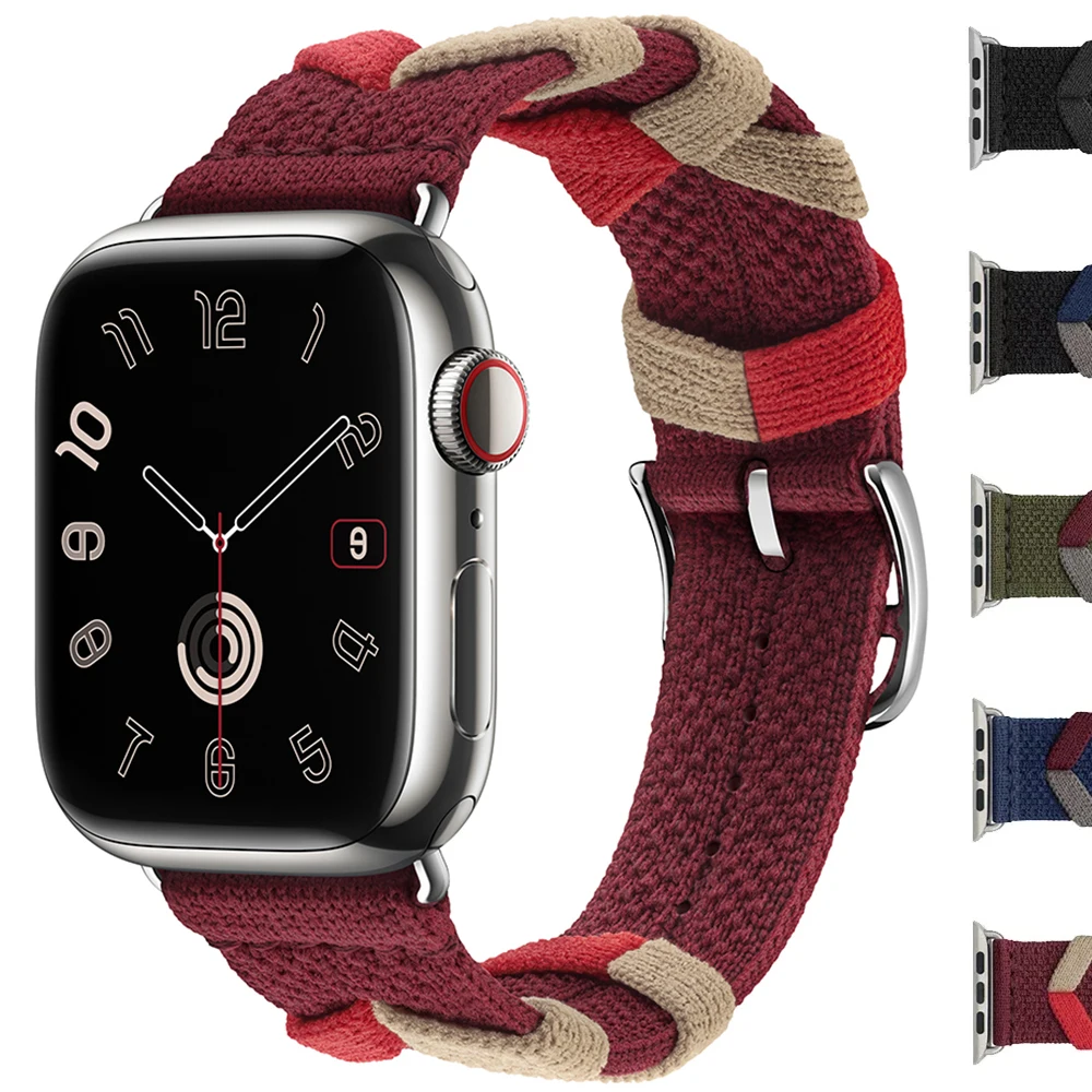 

Original Webbing Loop Nylon Strap for Apple Watch Band 49mm 45mm 44mm 42mm 40 38mm Bracelet for IWatch 9 8 7 6 5 4 3 SE Ultra 2