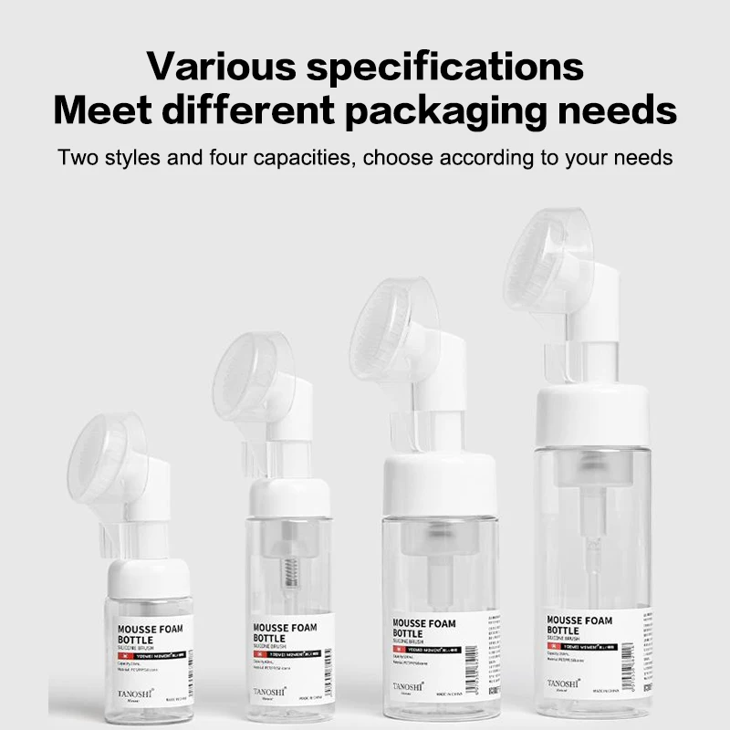 1 шт. 30/60/100/150 мл пустая бутылка с насосом для пены силиконовой головкой щетки