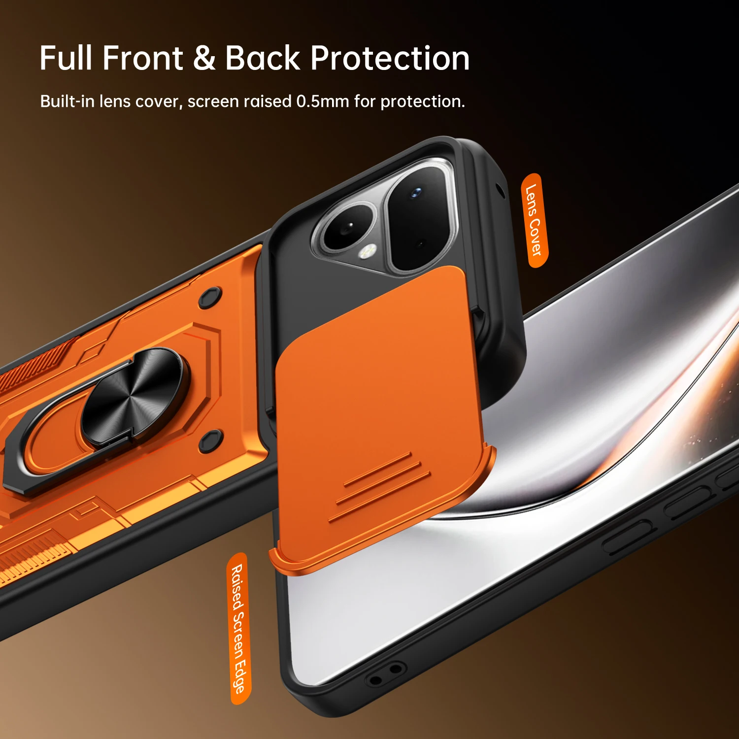 Фото Чехол Nanshan Armor для Tecno Pova Curve 2 5G с защитой объектива камеры, металлическим кольцом-подставкой и противоударным покрытием №3