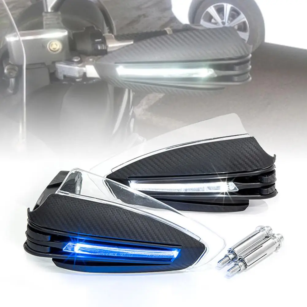

1 Pair Motorcycle Handguards With Light 3-wire LED Turn Signal Front Windshield Hand Guard Modified Parts