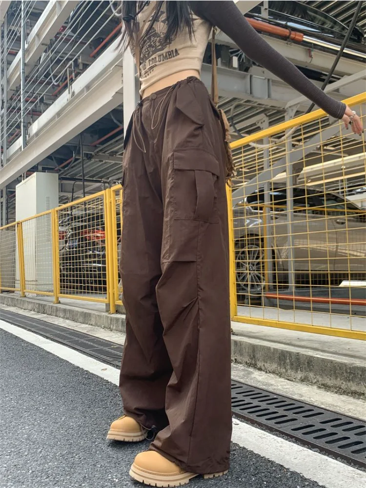 2023 Spring New Retro Brown Baggy Jeans Korean Fashion Streetwear Cargo  Pants Loose Straight Denim Wideleg Trousers Male  AliExpress
