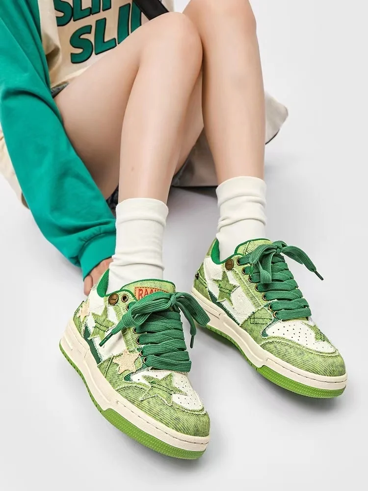 

Кроссовки на платформе для скейтборда, Вулканизированная подошва, толстая подошва, спортивная обувь для студентов, белые, Y2k