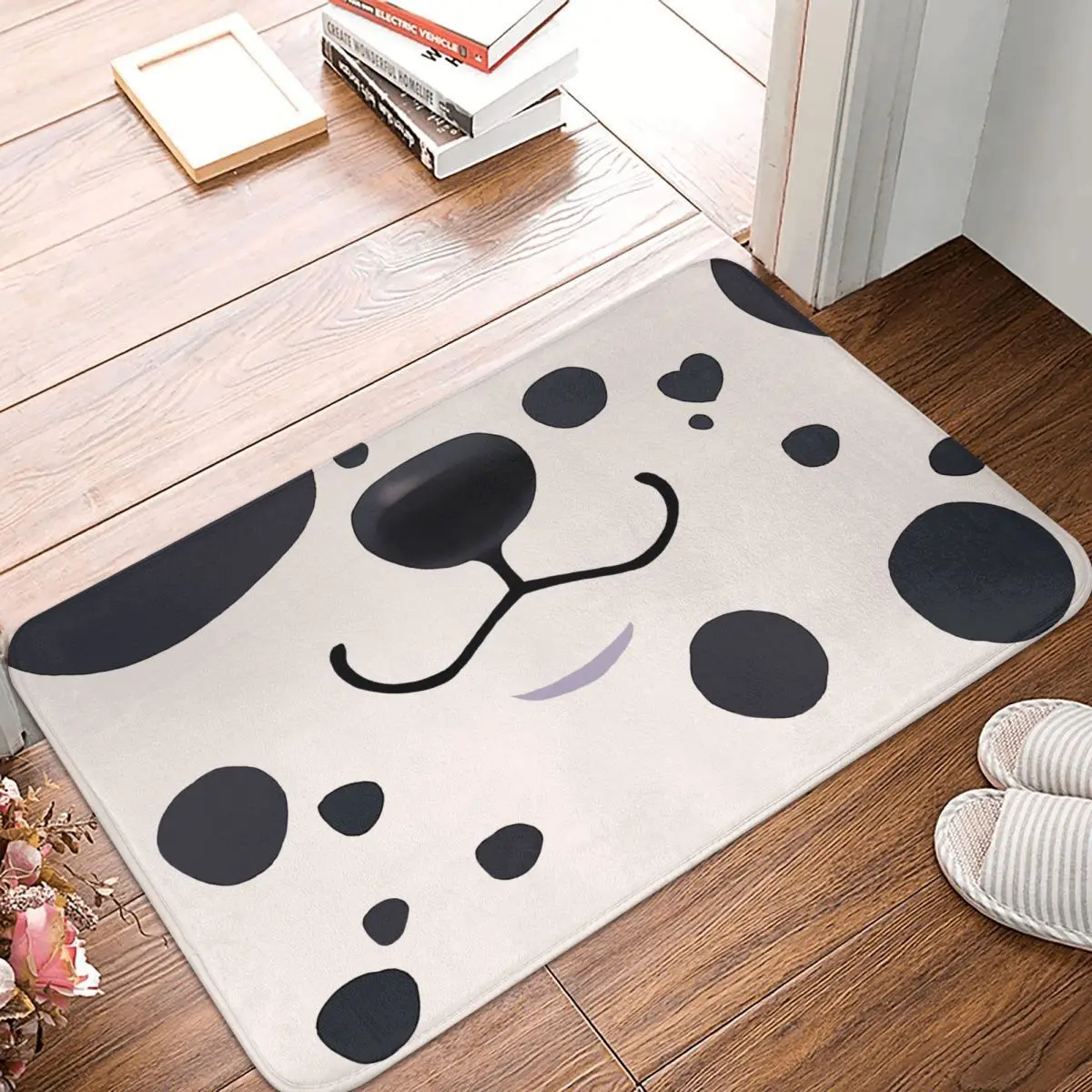 

Dalmatians Bathroom Mat Dalmatian Pup Funny Mouth Puppy Doormat Living Room Carpet Outdoor Rug Home Decoration