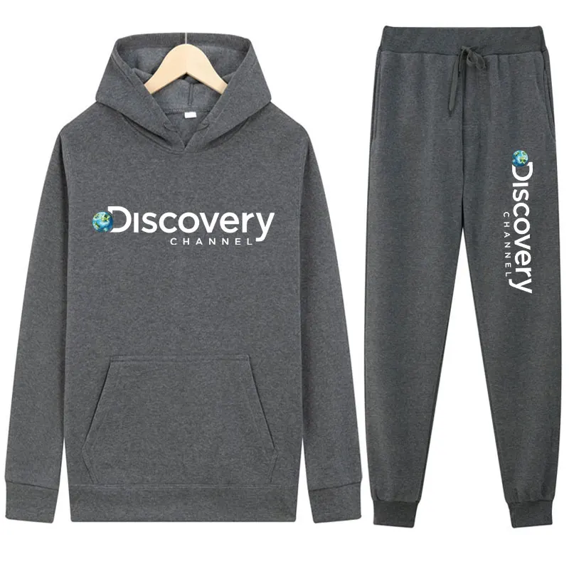 

Женский спортивный костюм из 2 предметов Discovery Channel для бега, Женская толстовка с капюшоном, повседневная одежда, женский спортивный костюм д...
