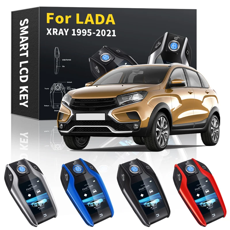

For LADA XRAY 1995-2021 Smart Keychain Keys Modified Key Car Smart Remote Touch Control Key LCD Display For Keyless Smart Key