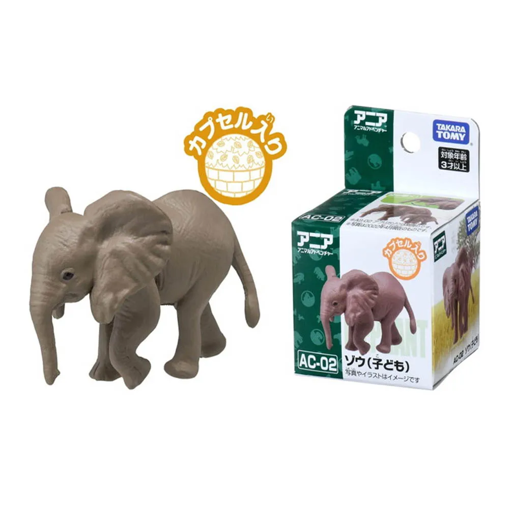 

Takara Tomy Ania AC-02 Elephant (Kids), Animal, Dinosaur, Realistic Movable Figure, Toys for children