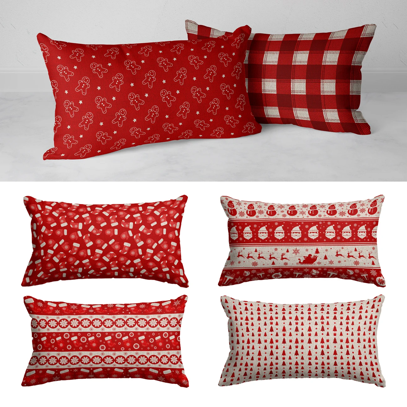 

2023 Happy New Year Merry Christmas Pillow Cover 30X50 Home Decor Decorative Pillows for Sofa Tree Red Party Xmas Decorations