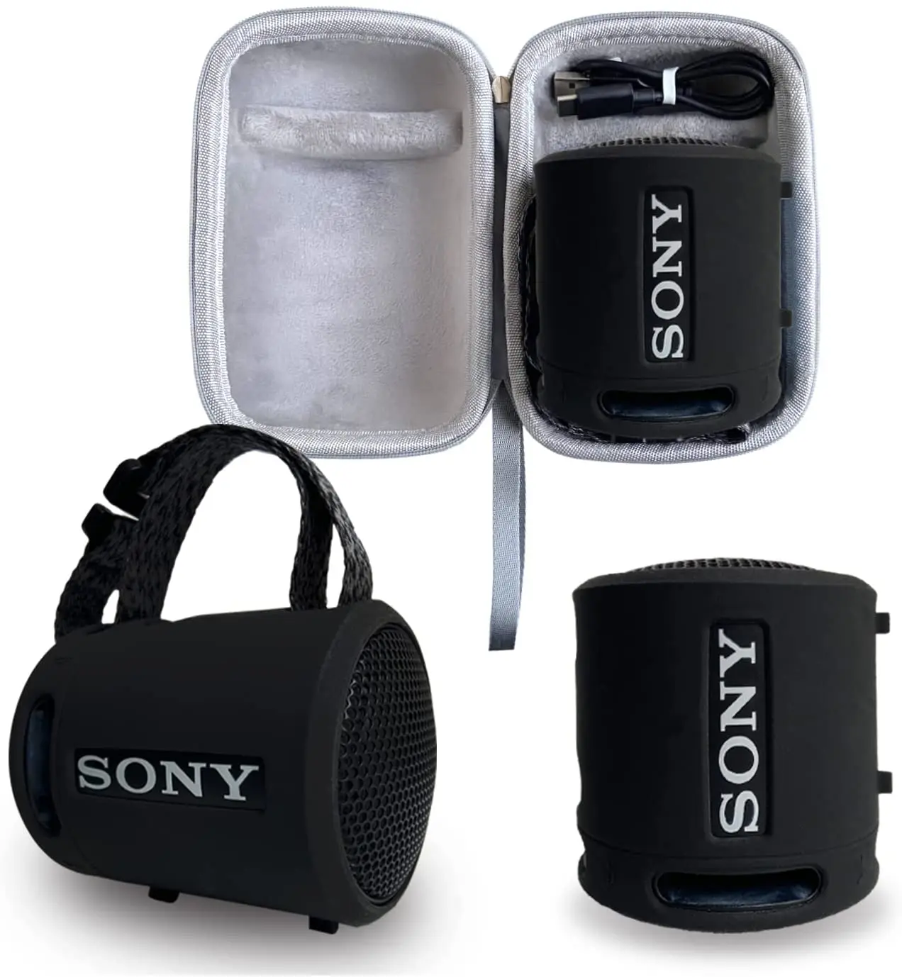 Funda de silicona y carcasa dura para Sony SRS-XB13, altavoz compacto portátil inalámbrico, Extra BASS