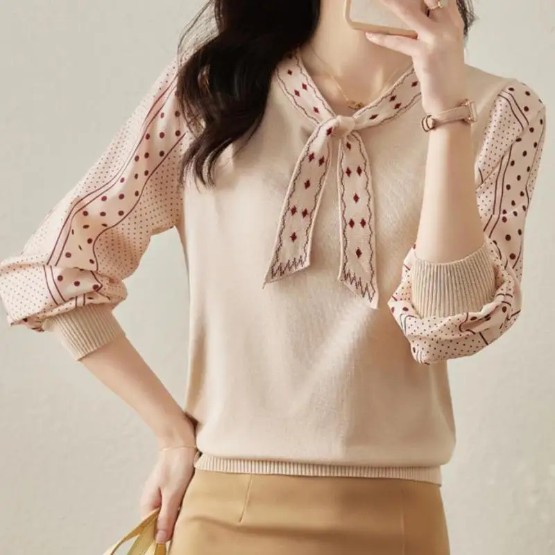 

Knitwear Women's Long Sleeved Spring Autumn Clothes New Foreign Style Sweater Korean Loose Feminine Sweet Top