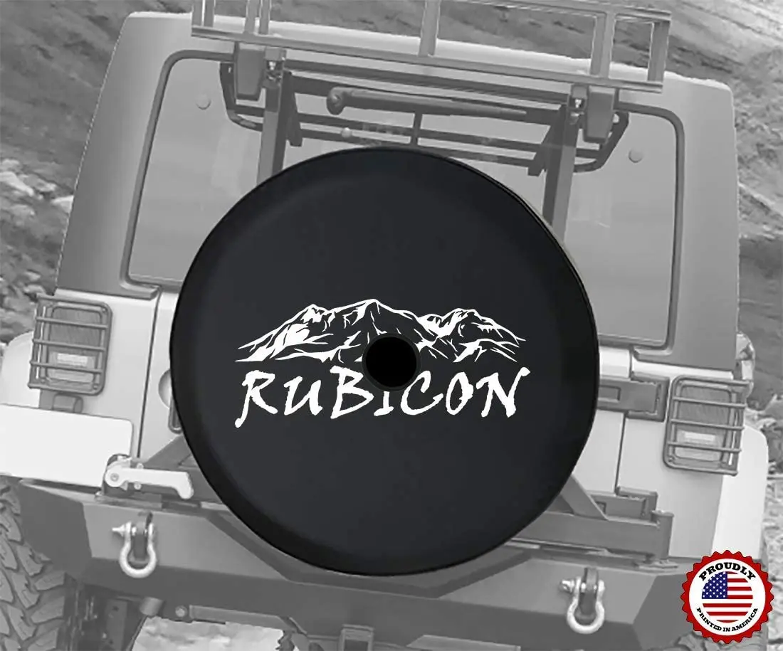 

JL Spare Tire Cover Rubicon Rocky Mountain Edition 4x4 with Backup Camera Hole 33 Inch