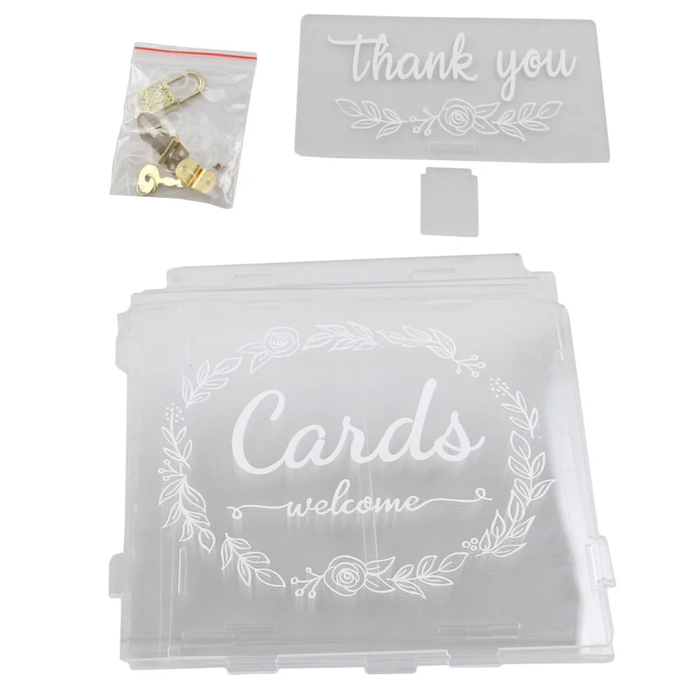 

Wedding Party Reception Cards Box DIY Message Box Acrylic Engagement Party Card Box