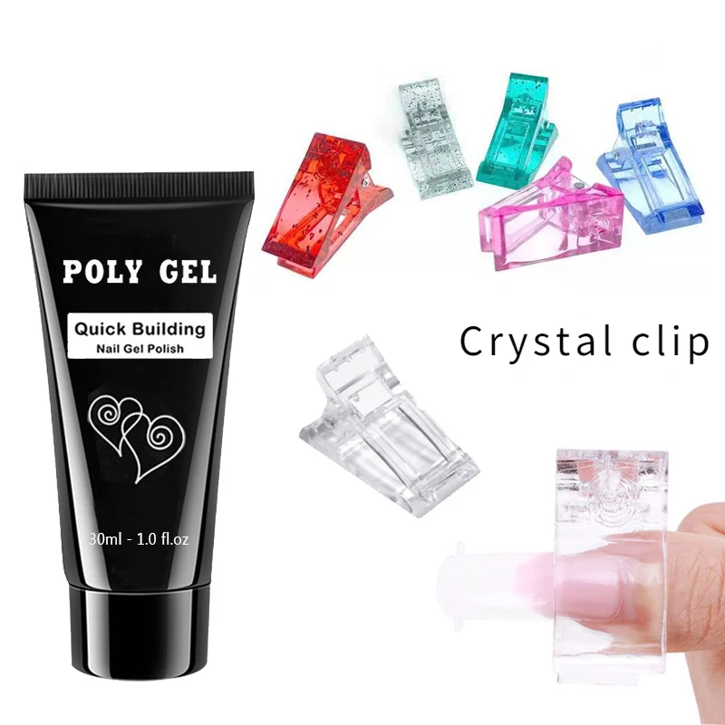 

10pcs Professional Nail Clip Acrylic Extension Tips For Nails Fake Nail Clip Quick Building Mold UV Gel Nail Supplies Set