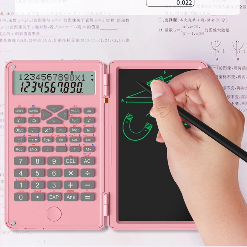 12 Digits Calculator 6 Inch Digital Graphic Tablet LCD Writing Pad with Stylus Portable Calculators with Notepad Display Deskt images - 6
