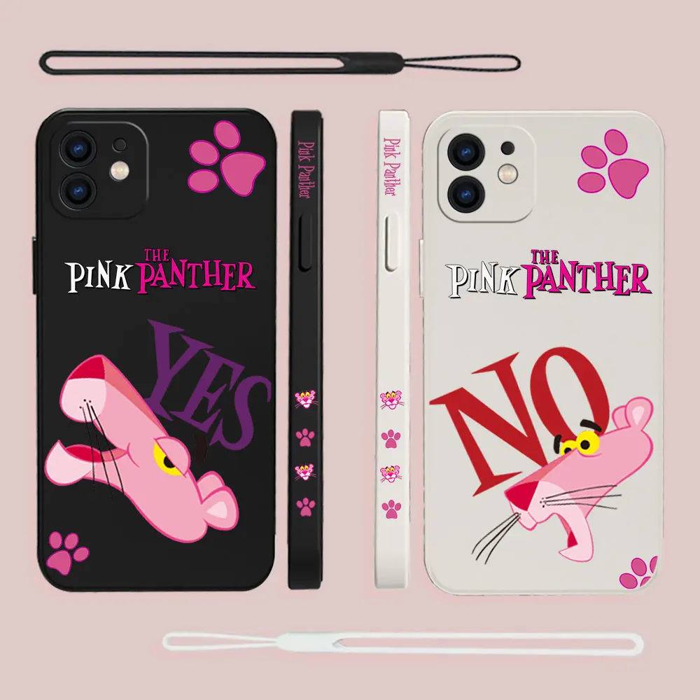 

Cute Disney Pink Panther Phone Case For Xiaomi Redmi Note 11 10A 10 10S 9 8 7 Pro Plus 10C 9A 9C 9T 4G 5G Cases with Hand Strap