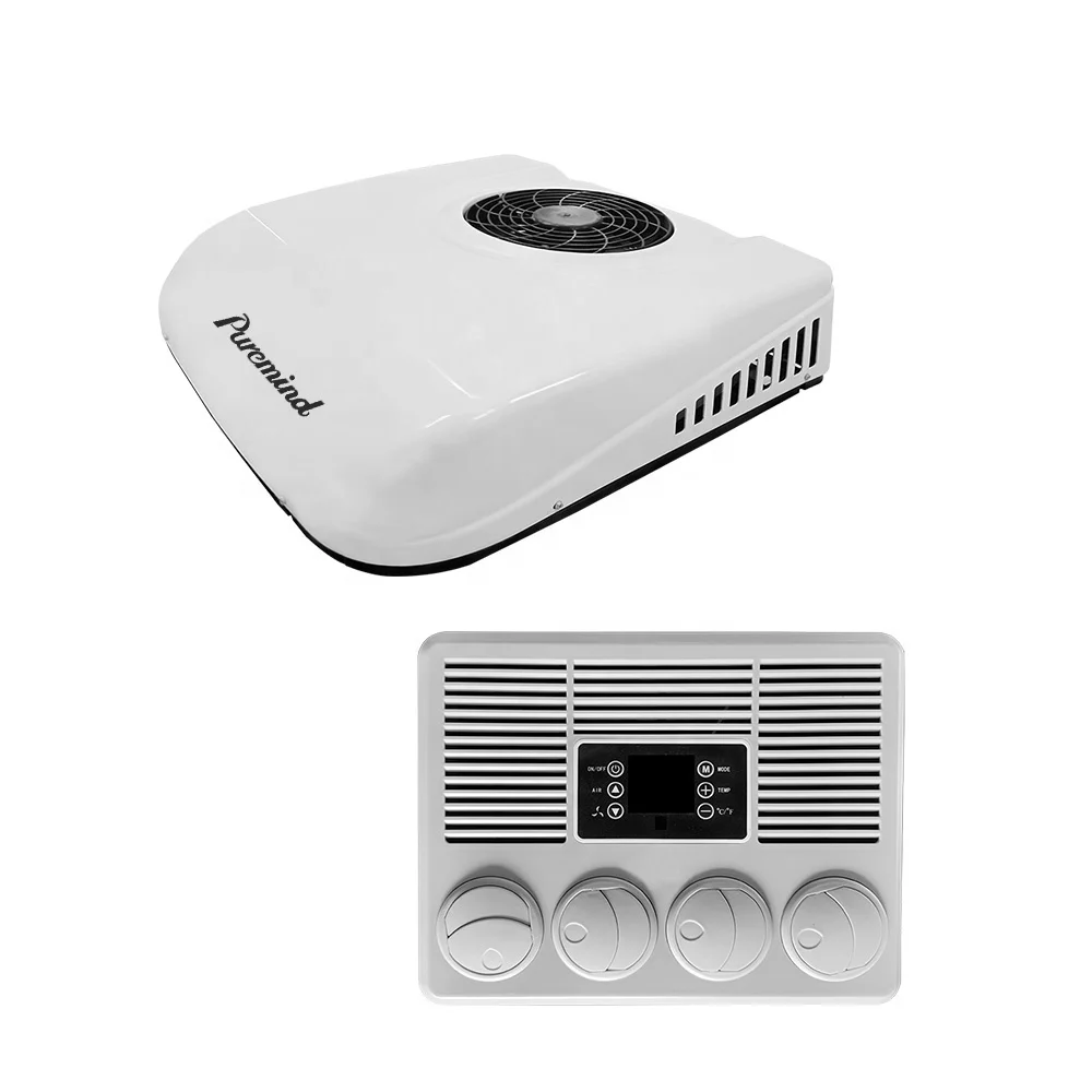 

Puremind 24V 12 Volt Car Air Conditioner for Truck Heavy Car Mini Bus Motorhome RV Roof Top Parking Air Cooler Air Conditioning