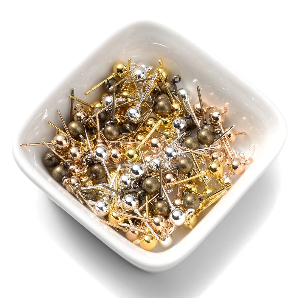 Серьги-гвоздики из нержавеющей стали с шариковой основой ювелирные изделия