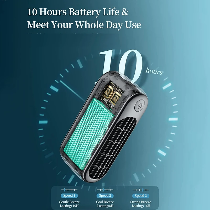 

Handheld Portable Fan, Dual Bladeless Small Fan 3000 Mah Rechargeable Operated Personal Fan 10 Working Hours Mini Fan
